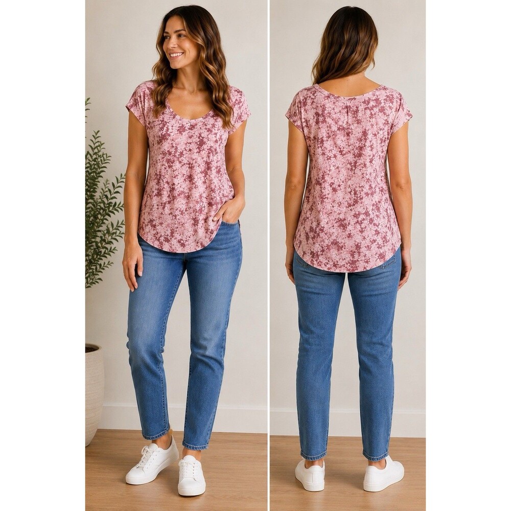 Rei Co-Op Women’s Size M Pink Sleeveless Cap Sleeve Tie-Dye Pattern Shirt